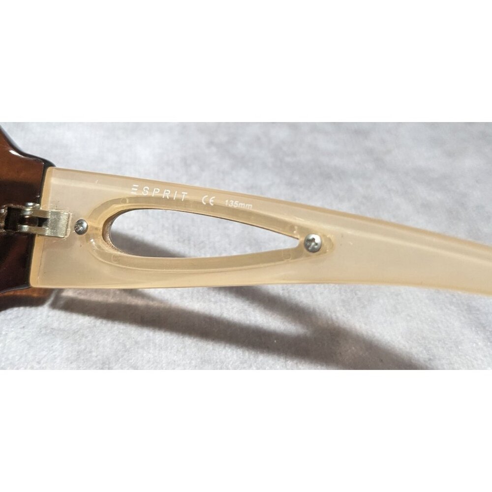 Esprit Brown And Beige Sunglasses With Teardrop Cutouts - Picture 6 of 9
